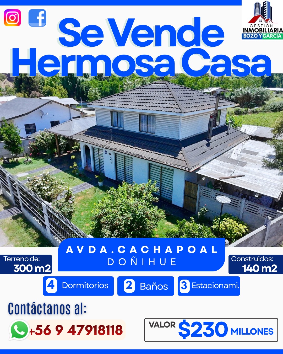 VENDO HERMOSA Y AMPLIA CASA EN DOÑIHUE