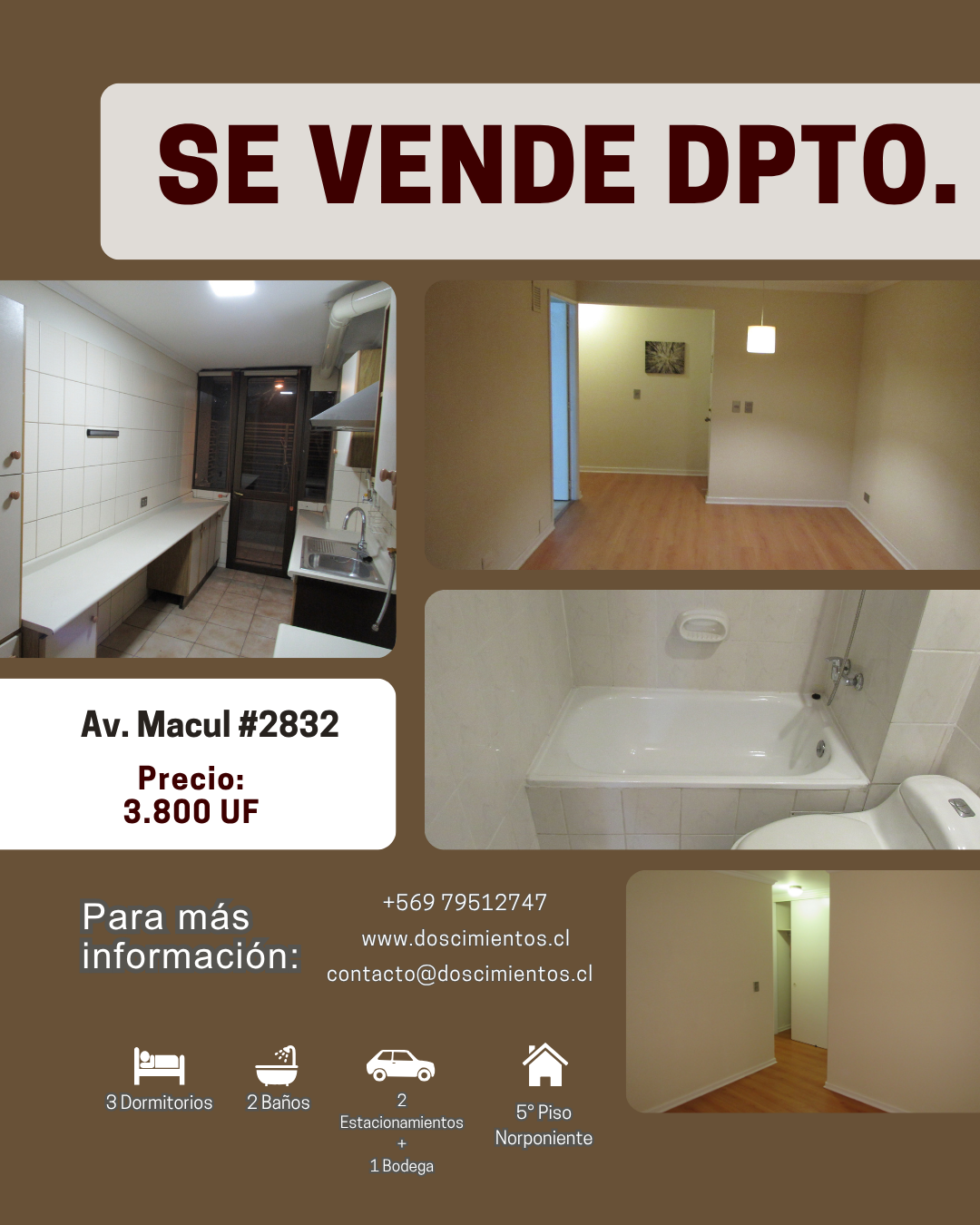 Dpto. en venta: José Pedro Alessandri #2832, Macul